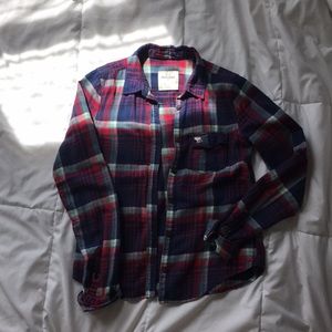 ABERCROMBIE RED AND BLUE FLANNEL